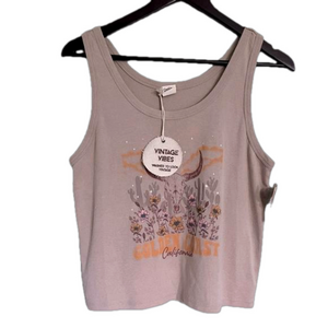 Darling Blue Vintage Vibes Longhorn Graphic Tank Top Women’s Size XL